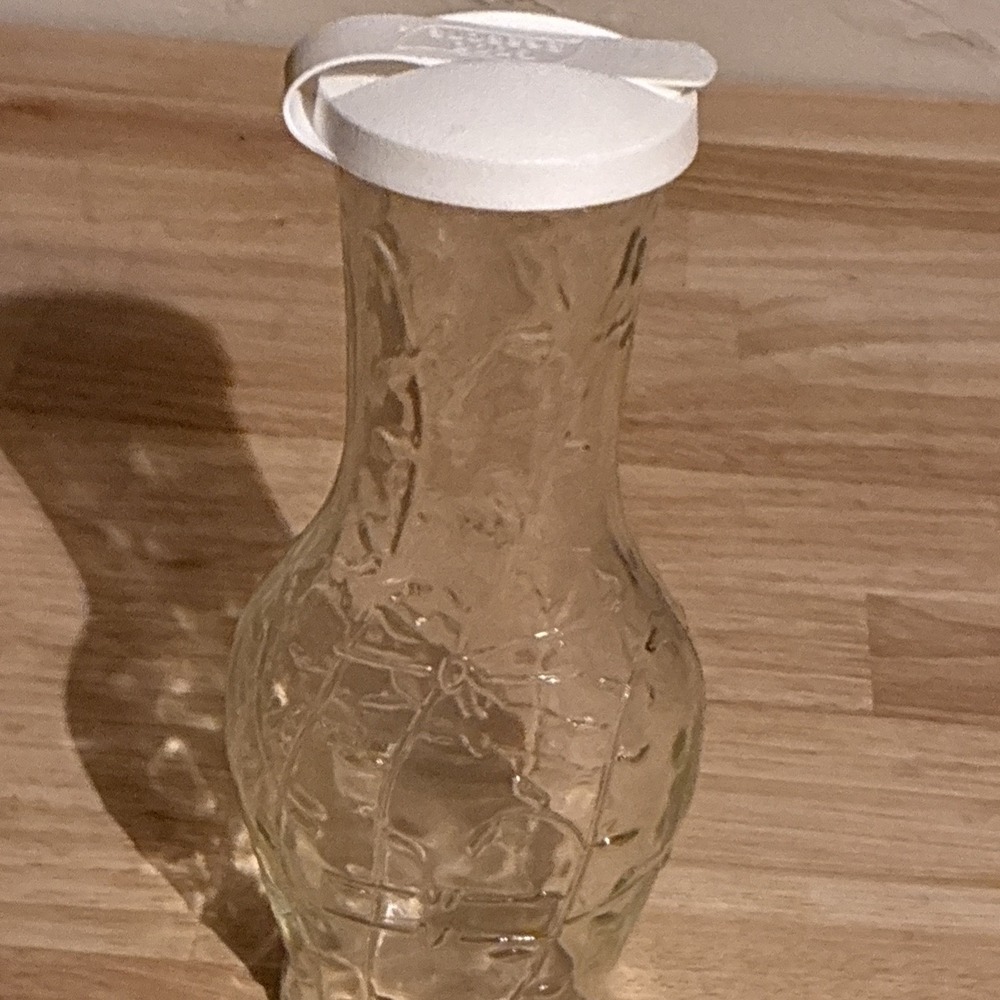 Good Seasons Glass Cruet Salad Dressing Oil Vinegar Shaker Bottle w/ White Lid